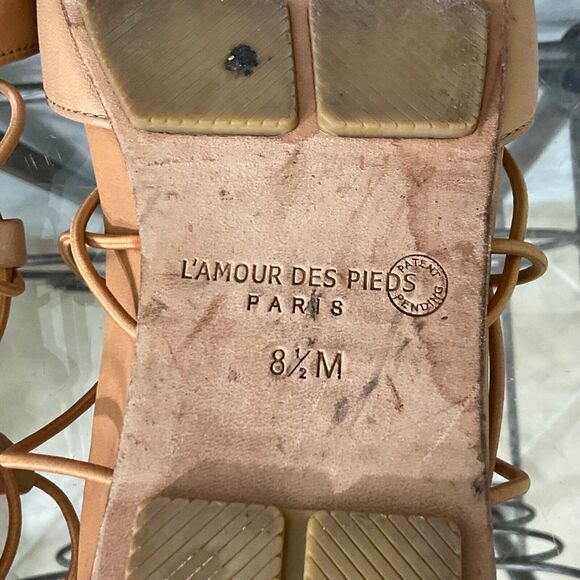 L'Amour-Des-Pieds  Demi Sandals women’s Size 8.5 Leather Strappy gladiator zip - Picture 6 of 11